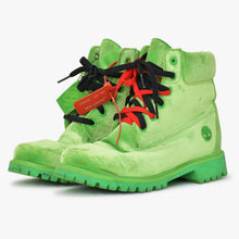 Load image into Gallery viewer, Timberland × Off-White 6インチ ブーツ A1Q8P ヴァージルアブロー グリーン ブラック レッド ベルベット サイズJP26.0 /US9W 美品 中古 4b011061