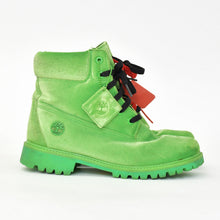 Load image into Gallery viewer, Timberland × Off-White 6インチ ブーツ A1Q8P ヴァージルアブロー グリーン ブラック レッド ベルベット サイズJP26.0 /US9W 美品 中古 4b011061