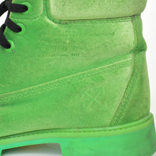 Load image into Gallery viewer, Timberland × Off-White 6インチ ブーツ A1Q8P ヴァージルアブロー グリーン ブラック レッド ベルベット サイズJP26.0 /US9W 美品 中古 4b011061