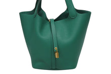 画像をギャラリービューアに読み込む, 新品未使用 HERMES エルメス ピコタンロック22 ハンドバッグ B刻印 トリヨンクレマンス ヴェールヴェルティゴ ゴールド金具 中古 4b011077