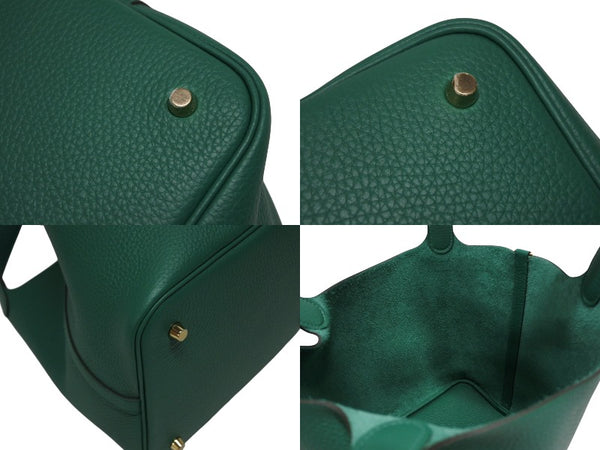 新品未使用 HERMES エルメス ピコタンロック22 ハンドバッグ B刻印 トリヨンクレマンス ヴェールヴェルティゴ ゴールド金具 中古 4b011077