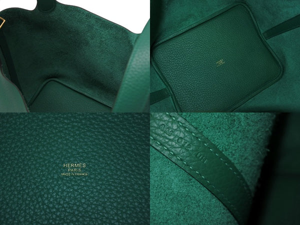 新品未使用 HERMES エルメス ピコタンロック22 ハンドバッグ B刻印 トリヨンクレマンス ヴェールヴェルティゴ ゴールド金具 中古 4b011077