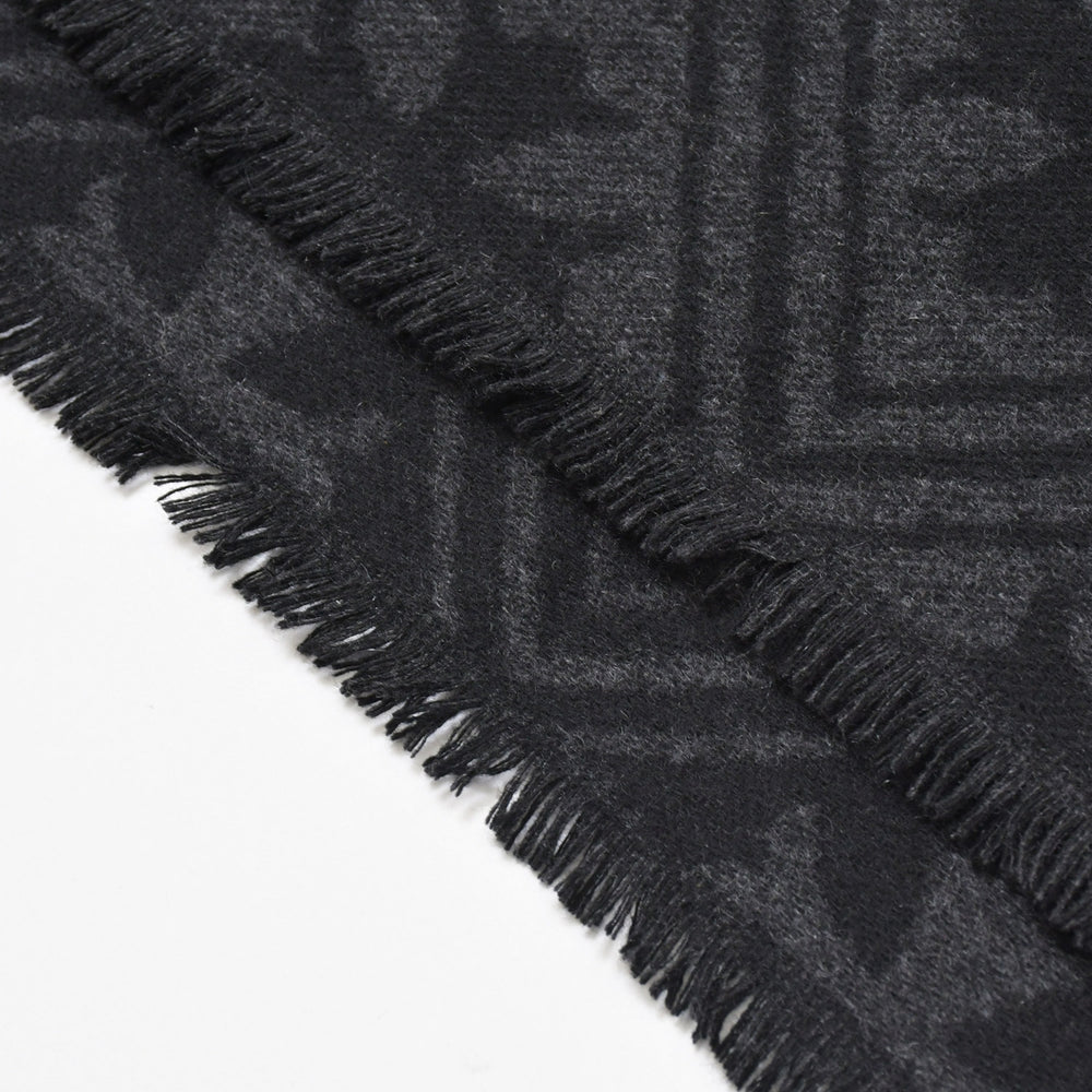 New and unused CHROME HEARTS All pattern CH cross muffler stole new black cashmere used 4b011094