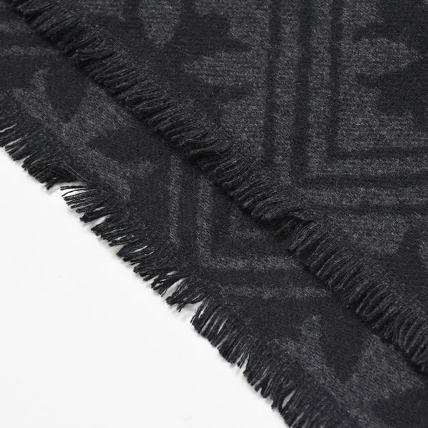 新品未使用 CHROME HEARTS クロムハーツ 総柄 CHクロス マフラー ストール 新作 ブラック カシミヤ 中古 4b011094