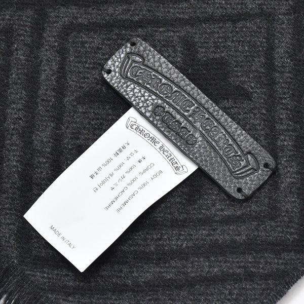 新品未使用 CHROME HEARTS クロムハーツ 総柄 CHクロス マフラー ストール 新作 ブラック カシミヤ 中古 4b011094