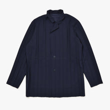 Load image into Gallery viewer, HOMME PLISSE ISSEY MIYAKE オムプリッセイッセイミヤケ プリーツエッジブレザー HP46FD285 ネイビー サイズ3 美品 中古 4b011098