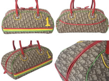 Load image into Gallery viewer, Christian Dior クリスチャンディオール ボストンバッグ ボーリング 01RU 0094 トロッター ラスタカラー ブラウン シルバー金具 美品 中古 4b001123