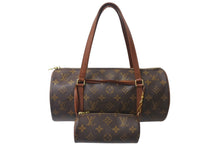 Load image into Gallery viewer, LOUIS VUITTON ルイヴィトン パピヨン30 モノグラムキャンバス ハンドバッグ 旧型 筒形 M51365 ブラウン 美品 中古 4b001126