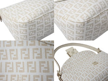 画像をギャラリービューアに読み込む, 極美品 FENDI フェンディ ズッキーノ マンマバケット ハンドバッグ ワンショルダーバッグ ベージュ キャンバス 中古 4b001128