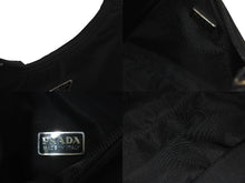 画像をギャラリービューアに読み込む, 極美品 PRADA プラダ ホーボー ハンドバッグ ワンショルダーバッグ MV515 トライアングルロゴ ナイロン ブラック 中古 4b001129