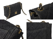 Load image into Gallery viewer, CHANEL シャネル デニム ミニマトラッセ 17 チェーンショルダーバッグ 6番台 ココマーク ブラック系 ゴールド金具 美品 中古 4b001144