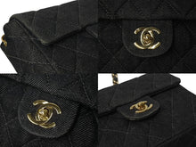 Load image into Gallery viewer, CHANEL シャネル デニム ミニマトラッセ 17 チェーンショルダーバッグ 6番台 ココマーク ブラック系 ゴールド金具 美品 中古 4b001144