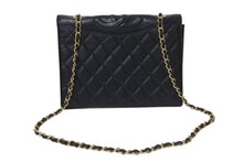 Load image into Gallery viewer, CHANEL シャネル ショルダーバッグ ココマーク フルフラップ ブラック ラムスキン ゴールド金具 美品 中古 4b001145