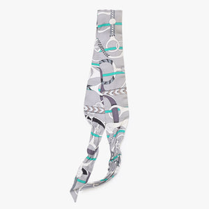 HERMES エルメス ツイリー 乗馬の装備 グレー マルチカラー 美品 中古 4b011461