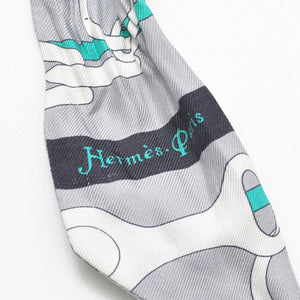 HERMES エルメス ツイリー 乗馬の装備 グレー マルチカラー 美品 中古 4b011461
