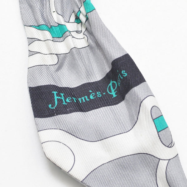 HERMES エルメス ツイリー 乗馬の装備 グレー マルチカラー 美品 中古 4b011461