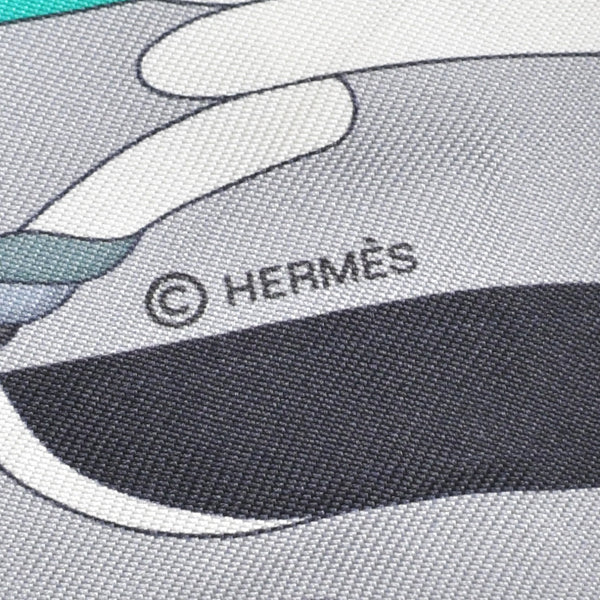 HERMES エルメス ツイリー 乗馬の装備 グレー マルチカラー 美品 中古 4b011461