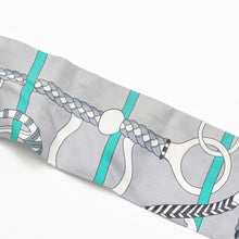 画像をギャラリービューアに読み込む, HERMES エルメス ツイリー 乗馬の装備 グレー マルチカラー 美品 中古 4b011461