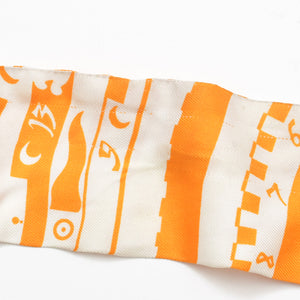 HERMES エルメス ツイリー 占星術 ドット オレンジ ネイビー 美品 中古 4b011537