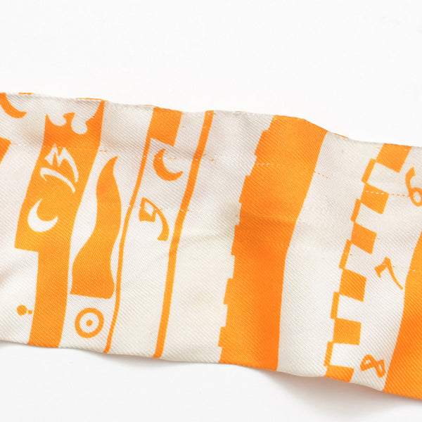 HERMES エルメス ツイリー 占星術 ドット オレンジ ネイビー 美品 中古 4b011537