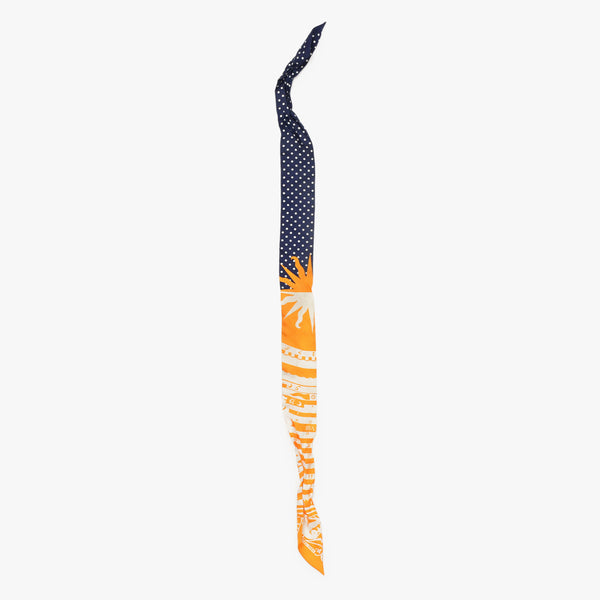 HERMES エルメス ツイリー 占星術 ドット オレンジ ネイビー 美品 中古 4b011537