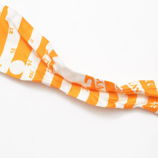 HERMES エルメス ツイリー 占星術 ドット オレンジ ネイビー 美品 中古 4b011537
