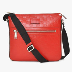 Very Good Condition GUCCI Gucci Shoulder Bag 406410 498879 Made in Italy Guccisima Red Silver Hardware Used 4a001156