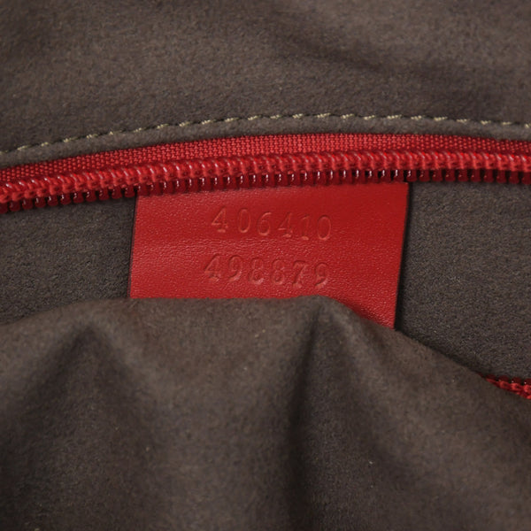 Very Good Condition GUCCI Gucci Shoulder Bag 406410 498879 Made in Italy Guccisima Red Silver Hardware Used 4a001156