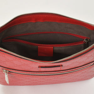 Very Good Condition GUCCI Gucci Shoulder Bag 406410 498879 Made in Italy Guccisima Red Silver Hardware Used 4a001156