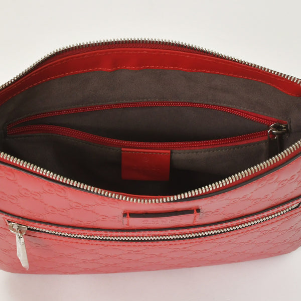 Very Good Condition GUCCI Gucci Shoulder Bag 406410 498879 Made in Italy Guccisima Red Silver Hardware Used 4a001156