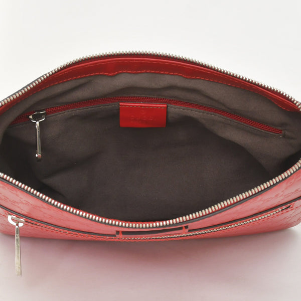 Very Good Condition GUCCI Gucci Shoulder Bag 406410 498879 Made in Italy Guccisima Red Silver Hardware Used 4a001156