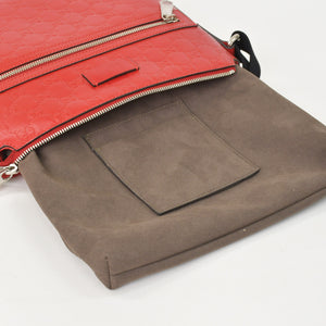 Very Good Condition GUCCI Gucci Shoulder Bag 406410 498879 Made in Italy Guccisima Red Silver Hardware Used 4a001156