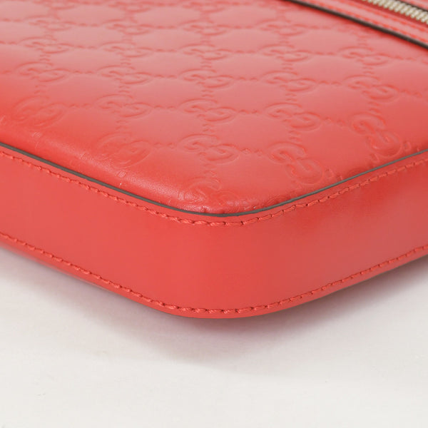 Very Good Condition GUCCI Gucci Shoulder Bag 406410 498879 Made in Italy Guccisima Red Silver Hardware Used 4a001156