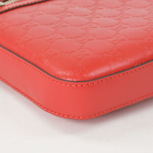 Very Good Condition GUCCI Gucci Shoulder Bag 406410 498879 Made in Italy Guccisima Red Silver Hardware Used 4a001156