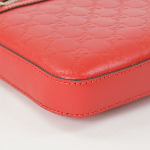 Very Good Condition GUCCI Gucci Shoulder Bag 406410 498879 Made in Italy Guccisima Red Silver Hardware Used 4a001156
