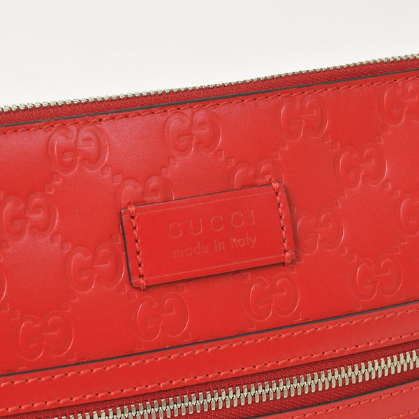 Very Good Condition GUCCI Gucci Shoulder Bag 406410 498879 Made in Italy Guccisima Red Silver Hardware Used 4a001156