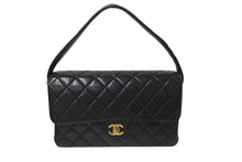 Load image into Gallery viewer, 極美品 CHANEL シャネル ダブルフェイス マトラッセ25 ハンドバッグ 4番台 ココマーク ラムスキン ブラック ゴールド金具 中古 4b001157