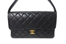 Load image into Gallery viewer, 極美品 CHANEL シャネル ダブルフェイス マトラッセ25 ハンドバッグ 4番台 ココマーク ラムスキン ブラック ゴールド金具 中古 4b001157
