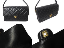 Load image into Gallery viewer, 極美品 CHANEL シャネル ダブルフェイス マトラッセ25 ハンドバッグ 4番台 ココマーク ラムスキン ブラック ゴールド金具 中古 4b001157