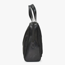 Load image into Gallery viewer, 極美品 PRADA プラダ トライアングルロゴ プレート ハンドバッグ ブラック ナイロン レザー シルバー金具 中古 4b011686