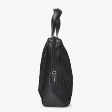 Load image into Gallery viewer, 極美品 PRADA プラダ トライアングルロゴ プレート ハンドバッグ ブラック ナイロン レザー シルバー金具 中古 4b011686