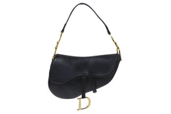 Christian Dior クリスチャンディオール サドルバッグ ワンショルダーバッグ RU 0062 レザー ブラック ガリアーノ期 美品 中古 4b001181