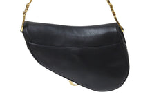 画像をギャラリービューアに読み込む, Christian Dior クリスチャンディオール サドルバッグ ワンショルダーバッグ RU 0062 レザー ブラック ガリアーノ期 美品 中古 4b001181