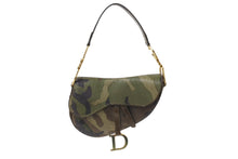 画像をギャラリービューアに読み込む, Christian Dior クリスチャンディオール プレオウンド サドルバッグ パテント カモフラージュ 迷彩 ガリアーノ期 美品 中古 4b001182