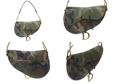 画像をギャラリービューアに読み込む, Christian Dior クリスチャンディオール プレオウンド サドルバッグ パテント カモフラージュ 迷彩 ガリアーノ期 美品 中古 4b001182