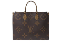 画像をギャラリービューアに読み込む, 極美品 LOUIS VUITTON ルイヴィトン モノグラム ジャイアント リバース オンザゴーMM トートバッグ M45321 ブラウン 中古 4b001183