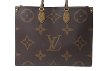 画像をギャラリービューアに読み込む, 極美品 LOUIS VUITTON ルイヴィトン モノグラム ジャイアント リバース オンザゴーMM トートバッグ M45321 ブラウン 中古 4b001183