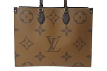 画像をギャラリービューアに読み込む, 極美品 LOUIS VUITTON ルイヴィトン モノグラム ジャイアント リバース オンザゴーMM トートバッグ M45321 ブラウン 中古 4b001183