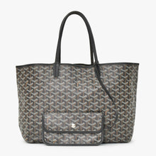 Load image into Gallery viewer, GOYARD ゴヤール サンルイPM バッグ トートバッグ STLOUIPMLTY50CL50P PVC レザー ヘリンボーン ブラック 美品 中古 4b011839