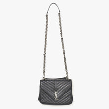 Load image into Gallery viewer, SAINT LAURENT サンローラン カレッジ ショルダーバッグ 428056 GUE428056.0916 レザー ブラック シルバー金具 美品 中古 4b011848